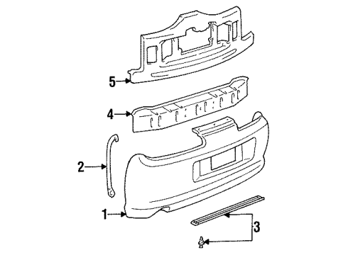 1993 Toyota Supra Rear Bumper Reinforcement Diagram for 52023-14150