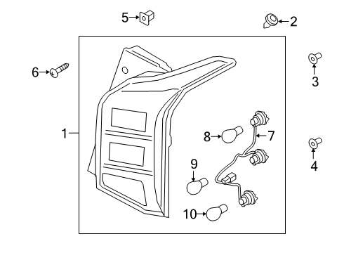 2022 Hyundai Palisade Bulbs Lamp Assembly-Rear Comb Outside, RH Diagram for 92402-S8010