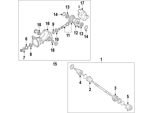 2008 Hyundai Santa Fe Rear Axle, Differential, Drive Axles, Propeller Shaft Gear Kit-Rear Differential Final Drive Diagram for 53212-39A30