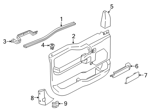 2016 Ford F-150 Interior Trim - Front Door Door Trim Panel Diagram for FL3Z-1823942-AA