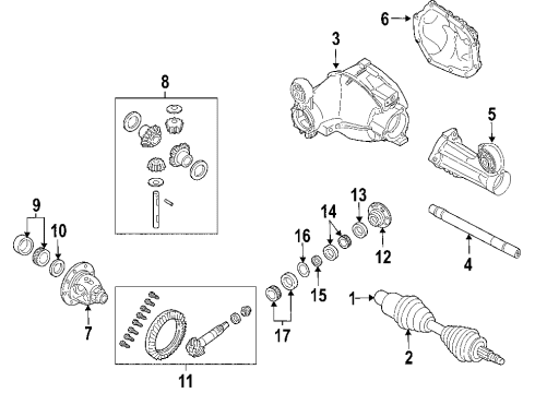 2007 Jeep Grand Cherokee Front Axle, Axle Shafts & Joints, Differential, Drive Axles, Propeller Shaft Bearing Kit-Drive PINION Diagram for 5135674AB