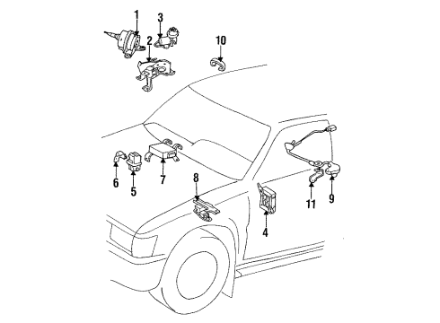 1993 Toyota Pickup Cruise Control System Pump Assy, Cruise Control Diagram for 88251-35090