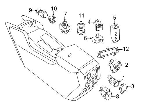 2014 Nissan Pathfinder Heated Seats Switch Assembly-G Diagram for 25535-3UB0B