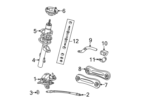 2002 Mercury Sable Rear Suspension Components, Stabilizer Bar Coil Spring Diagram for 2F1Z-5560-BA