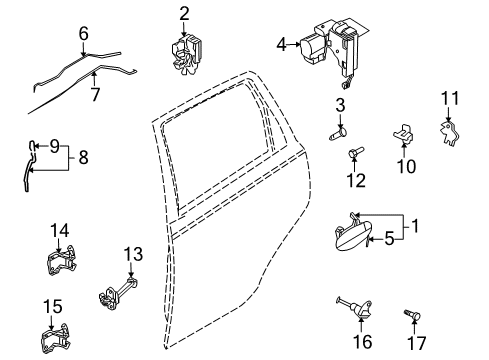 2010 Pontiac G3 Rear Door - Lock & Hardware Handle, Outside Diagram for 96410184