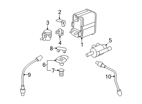 2009 Chevrolet Suburban 2500 Emission Components Solenoid Valve Bracket Diagram for 10355972