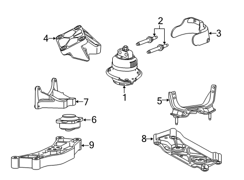 2019 Dodge Challenger Engine & Trans Mounting CROSSMEMBER-Transmission Diagram for 5180304AA