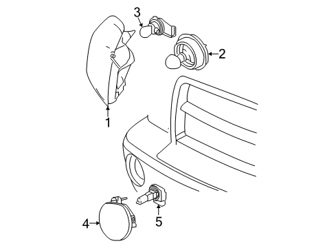 2007 Dodge Durango Bulbs Lamp-Headlamp Park And Turn Diagram for 55078018AI