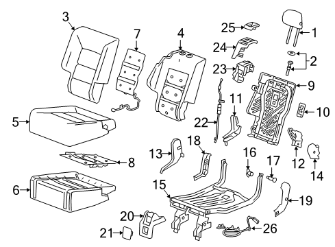 2018 GMC Terrain Rear Seat Components Seat Back Heater Diagram for 13519199
