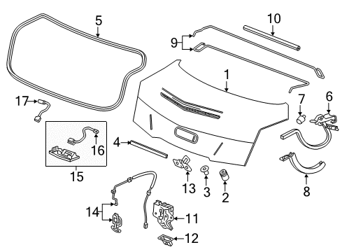 2015 Cadillac ATS Parking Aid Switch Assembly Diagram for 23386281