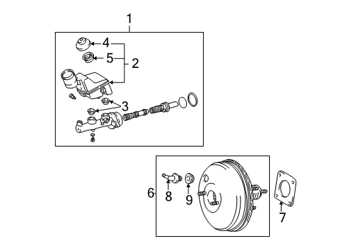 2008 Pontiac Vibe Hydraulic System Cylinder, Brake Master Diagram for 88971210