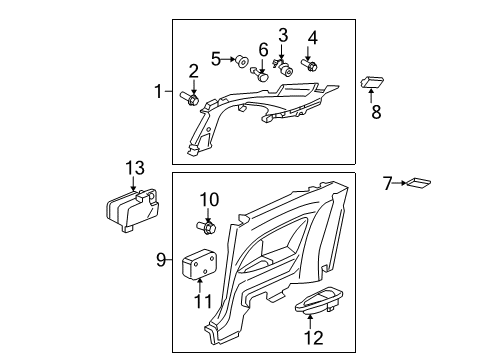 2008 Honda Civic Interior Trim - Quarter Panels Pad Assy., L. Side Impact Diagram for 83783-SVA-A01