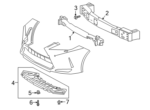 2022 Lexus RX350L Bumper & Components - Front Reinforcement Sub-As Diagram for 52021-48070