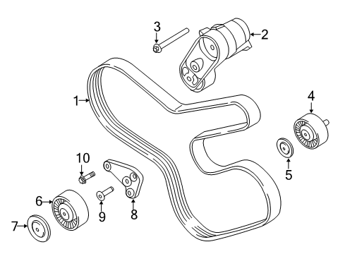 2014 BMW 535i Belts & Pulleys Deflection Pulley Diagram for 11287589361