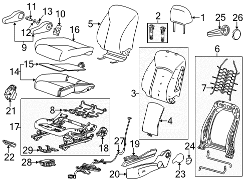 2013 Chevrolet Sonic Driver Seat Components Seat Cushion Pad Diagram for 95017905