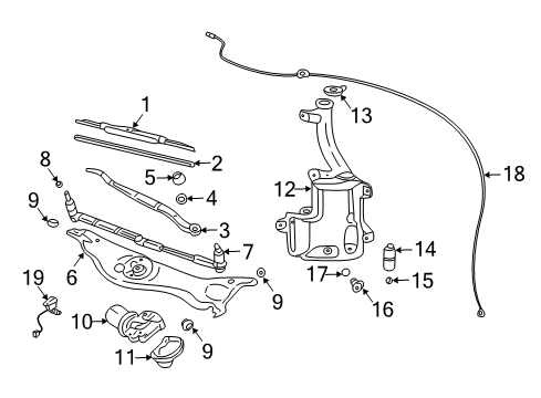 2004 Cadillac CTS Wiper & Washer Components Hose, Windshield Washer Nozzle Diagram for 25766844