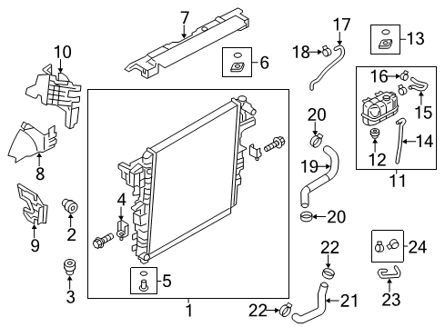 2011 Infiniti QX56 Radiator & Components Seal-Radiator, RH Diagram for 21498-1LA0A