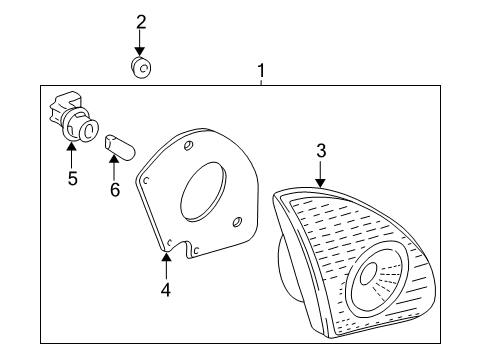 2008 Toyota Corolla Backup Lamps Lens & Housing Gasket Diagram for 81674-02030