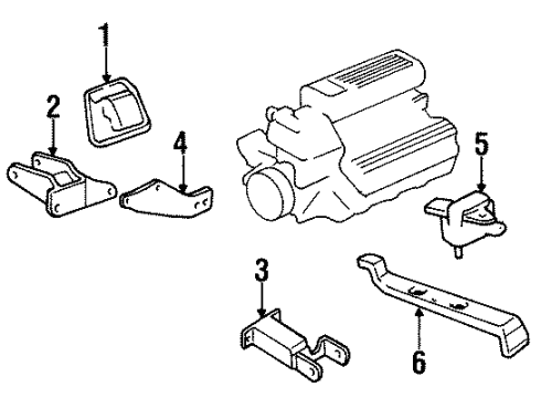 1997 Pontiac Firebird Engine & Trans Mounting Support-Trans Diagram for 10198328