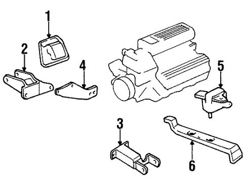 1997 Pontiac Firebird Engine & Trans Mounting Bracket Asm-Engine Mount Diagram for 10274964