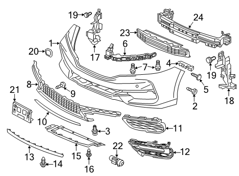 71193-TME-T01 - Genuine Honda SPACER, R. FR. BUMPER SIDE
