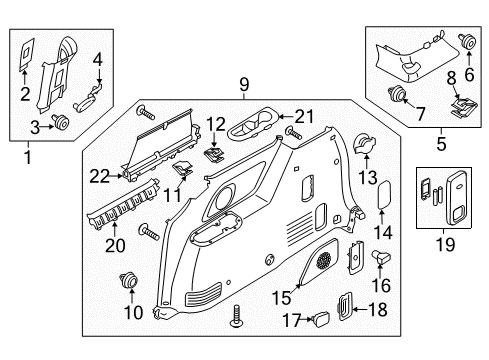2017 Kia Sedona Interior Trim - Side Panel Cover Assembly-Height ADJUSTER Diagram for 85833A9000DAA