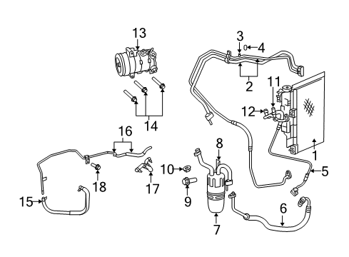 2008 Dodge Avenger A/C Condenser, Compressor & Lines Hose-Heater Return Diagram for 5058635AB