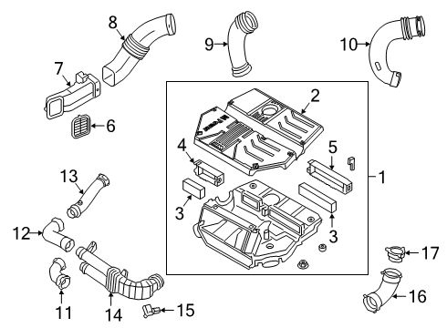 2021 BMW X4 Air Intake FILTERED AIR PIPE Diagram for 13718053373