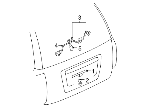 2009 Saab 9-7x Bulbs License Lamp Diagram for 15000046