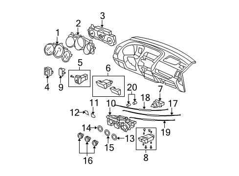 2007 Honda Fit Switches Meter Assembly, Combination (Northland Silver) Diagram for 78120-SLN-A01