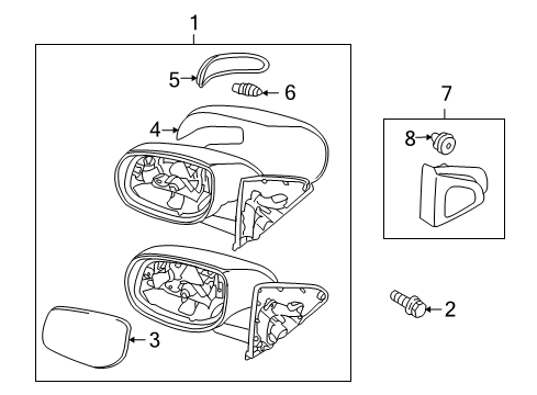 2010 Kia Forte Koup Outside Mirrors Outside Rear View Mirror Assembly, Left Diagram for 876051M000