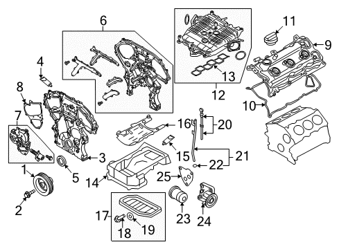 2014 Infiniti QX70 Intake Manifold Gasket-Manifold To Cylinder Head Diagram for A4035-1CA0A