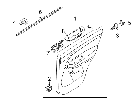 2011 Kia Sorento Interior Trim - Rear Door Panel Complete-Rear Door Trim Diagram for 833021U020AKL