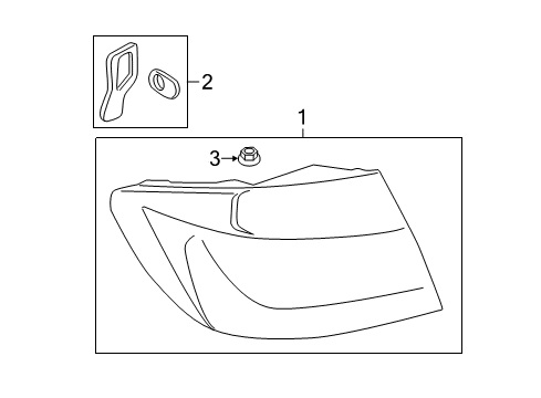 2013 BMW 550i xDrive Tail Lamps Rear Light In The Side Panel, Left Diagram for 63217203231