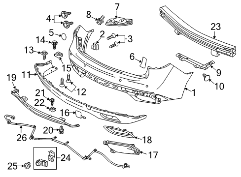 2015 Acura MDX Parking Aid Park Sensor Diagram for 39680-TV0-E01YM