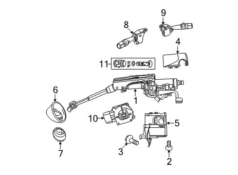 2010 Dodge Caliber Steering Column, Steering Wheel & Trim Seal-Steering Column Shaft Diagram for 4664351AA