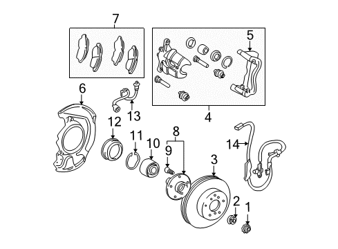 2001 Toyota Solara Brake Components Rear Pads Diagram for 04466-33060