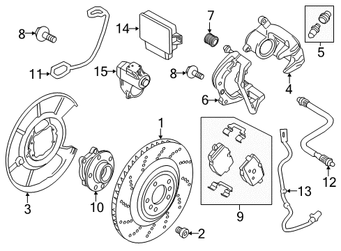 2015 BMW M5 Anti-Lock Brakes Carbon Ceramic Brake Disc, Right Diagram for 34212284804