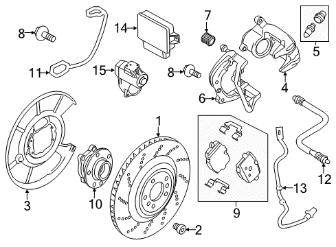 2015 BMW M5 Anti-Lock Brakes Calliper Carrier Right Diagram for 34217849386