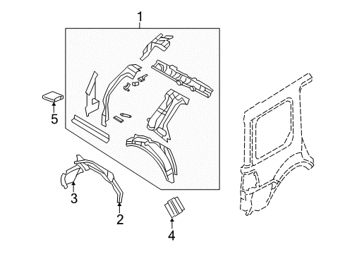 2014 Ford Expedition Inner Structure - Quarter Panel Wheelhouse Panel Diagram for AL1Z-7827865-A