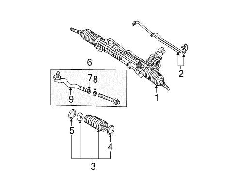 2001 BMW M3 Steering Gear & Linkage Steering Tie Rod Assembly Diagram for 32112228785
