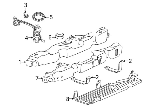 2004 Lincoln Aviator Fuel System Components Fuel Pump Diagram for 5C5Z-9H307-A