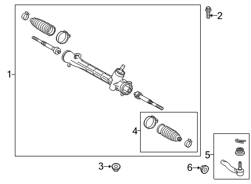 2017 Toyota Prius V Steering Column & Wheel, Steering Gear & Linkage Gear Assembly Diagram for 45510-47110