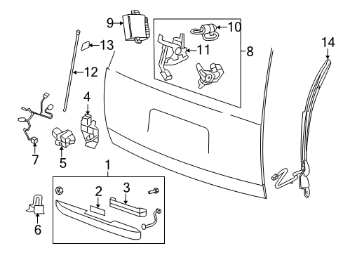 2013 GMC Yukon XL 2500 Lift Gate Switch Diagram for 25845572