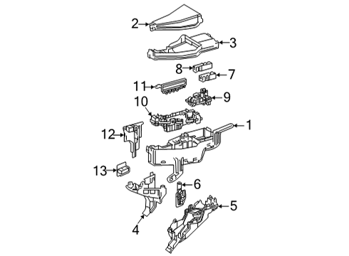 2022 Toyota Highlander Fuse & Relay Lower Cover Diagram for 82663-0E130