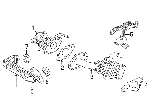 2021 Toyota Camry EGR System EGR Pipe Diagram for 25601-25030