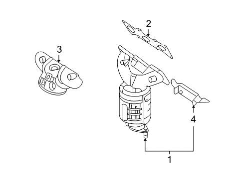 2010 Kia Sedona Exhaust Manifold Exhaust Manifold Catalytic Assembly, Left Diagram for 285103C370