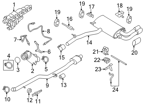 2017 BMW X3 Exhaust Components Holder Catalytic Converter Near Engine Diagram for 18327643425