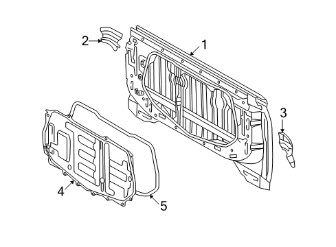 2004 Toyota Tundra Back Panel Back Panel Upper Plate Diagram for 61576-0C020
