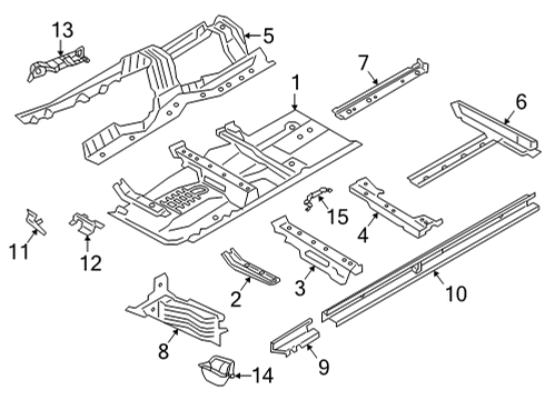 2021 BMW 430i Floor REINFORCEMENT, TUNNEL, FRONT Diagram for 41007488049